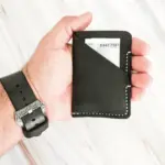 Handmade Black Leather Card Wallet