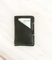 Handmade Black Leather Card Wallet