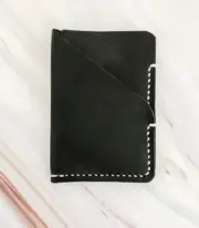 Handmade Black Leather Card Wallet