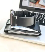Handmade Black Minimal Leather Card Wallet