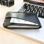 Handmade Black Minimal Leather Card Wallet