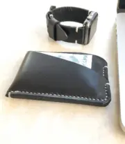 Handmade Black Minimal Leather Card Wallet