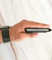 Handmade Black Minimal Leather Card Wallet