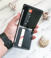 Handmade Black Minimal Leather Wallet