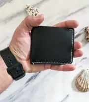 Handmade Black Minimal Leather Wallet
