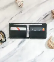 Handmade Black Minimal Leather Wallet