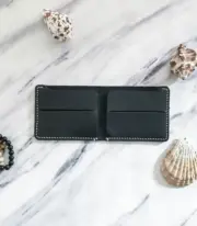Handmade Black Minimal Leather Wallet