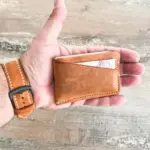 Handmade Camel Minimal Leather Card Wallet