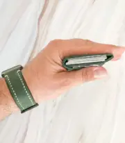 Handmade Dark Green Leather Card Wallet