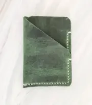 Handmade Dark Green Leather Card Wallet
