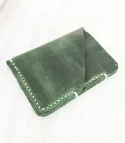 Handmade Dark Green Leather Card Wallet