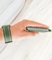 Handmade Dark Green Minimal Leather Card Wallet