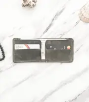 Handmade Gray Minimal Leather Wallet