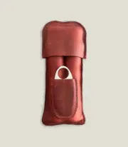 Handmade & Hand Stitched Red Leather 2-Cigar Case