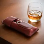 Handmade & Hand Stitched Red Leather 2-Cigar Case