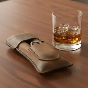 Handmade Leather 2-Cigar Case