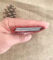 Handmade Red Leather Card Wallet