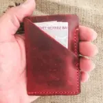 Handmade Red Leather Card Wallet