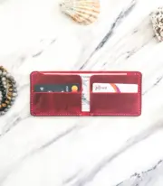 Handmade Red Minimal Leather Wallet